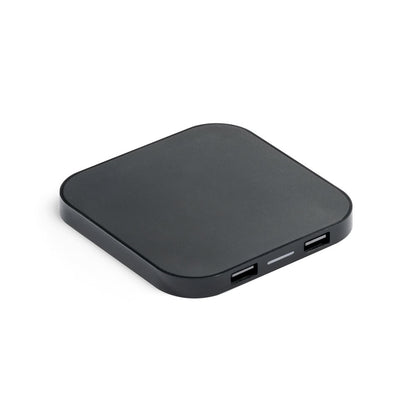 CAROLINE promotional power bank in black with custom logo branding