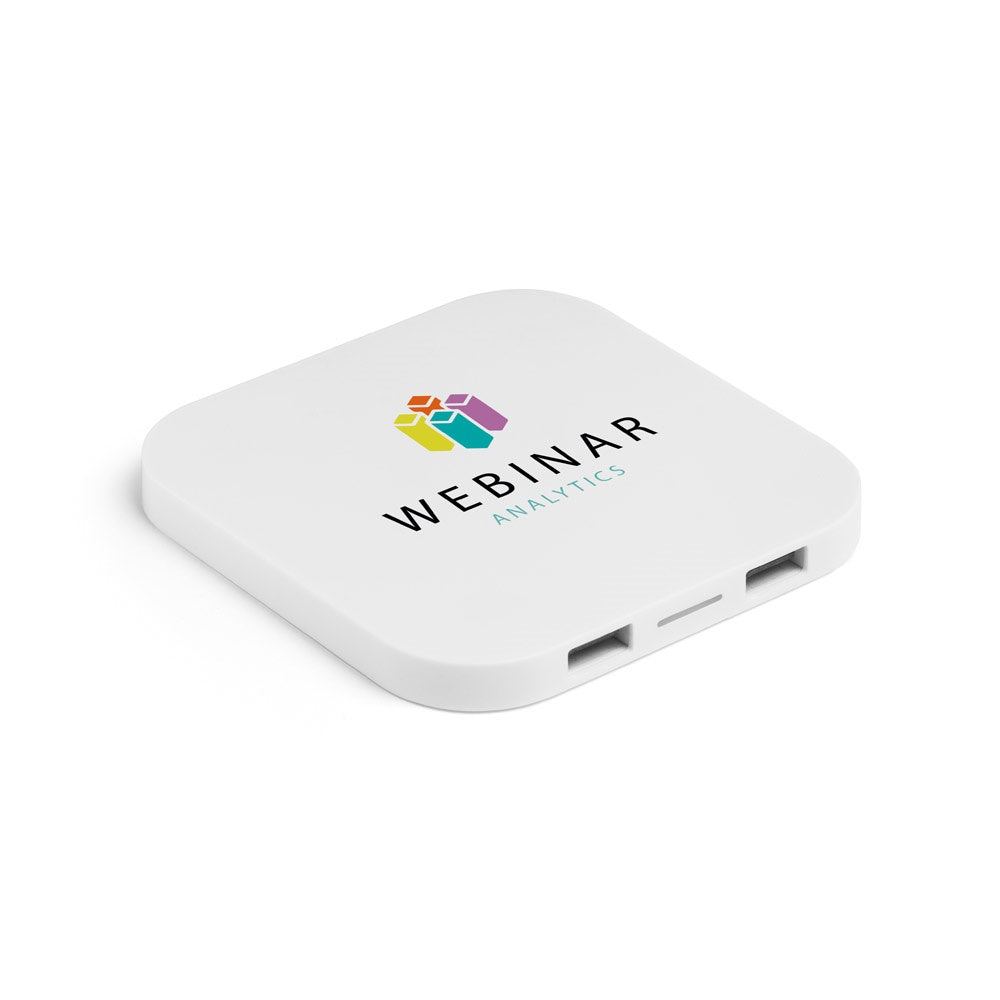 CAROLINE promotional power bank in white with custom logo branding