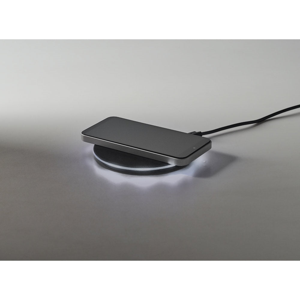 BURNELL promotional power bank in black (detail view) with custom logo branding
