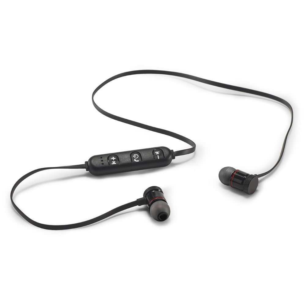 OTTO promotional headphones in black (detail view) with custom logo branding