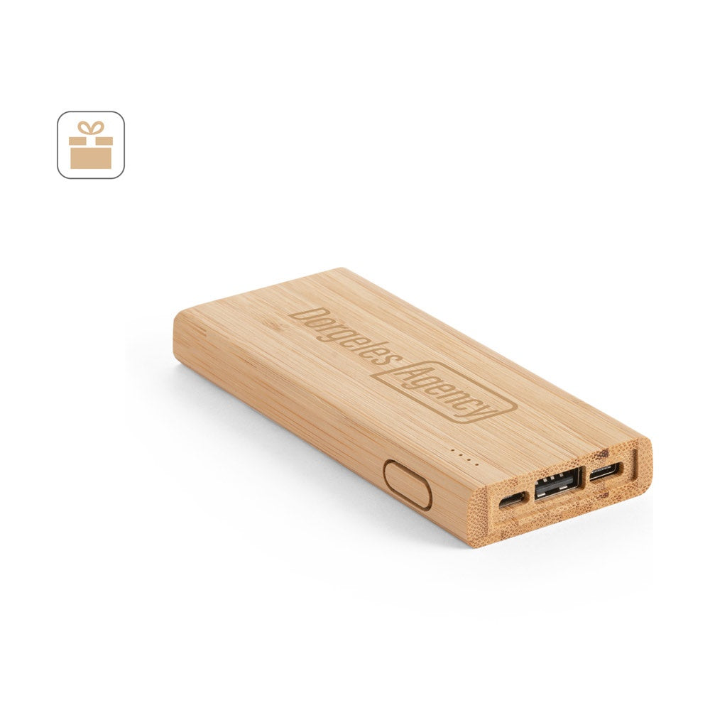 KOHN promotional power bank (complete set view) with custom logo branding