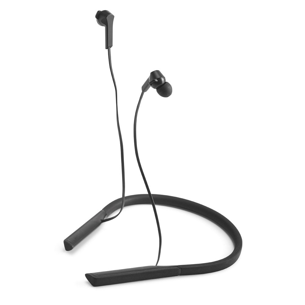 HEARKEEN promotional headphones in black with custom logo branding