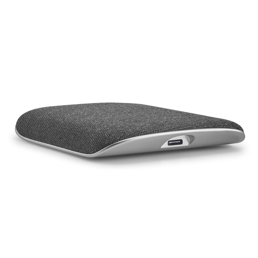 HORDE promotional power bank in dark grey (detail view) with custom logo branding