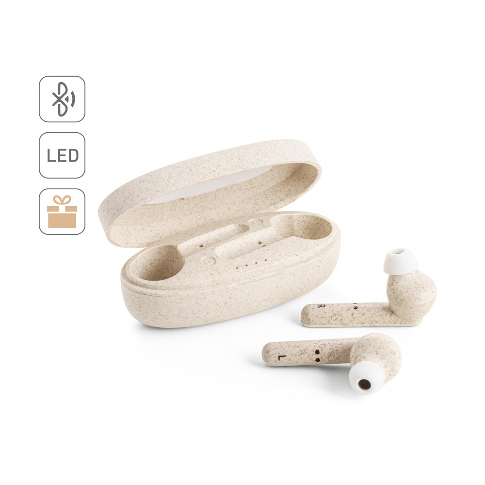 FOURIER promotional headphones (complete set view) with custom logo branding