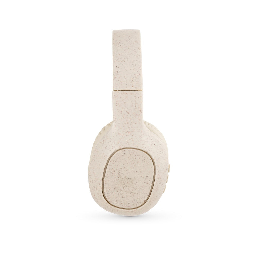 FEYNMAN promotional headphones in natural (detail view) with custom logo branding
