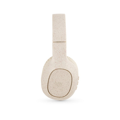 FEYNMAN promotional headphones in natural (detail view) with custom logo branding