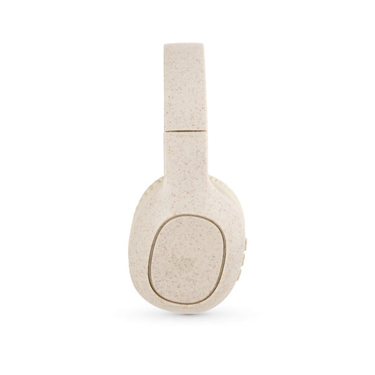FEYNMAN promotional headphones in natural (detail view) with custom logo branding