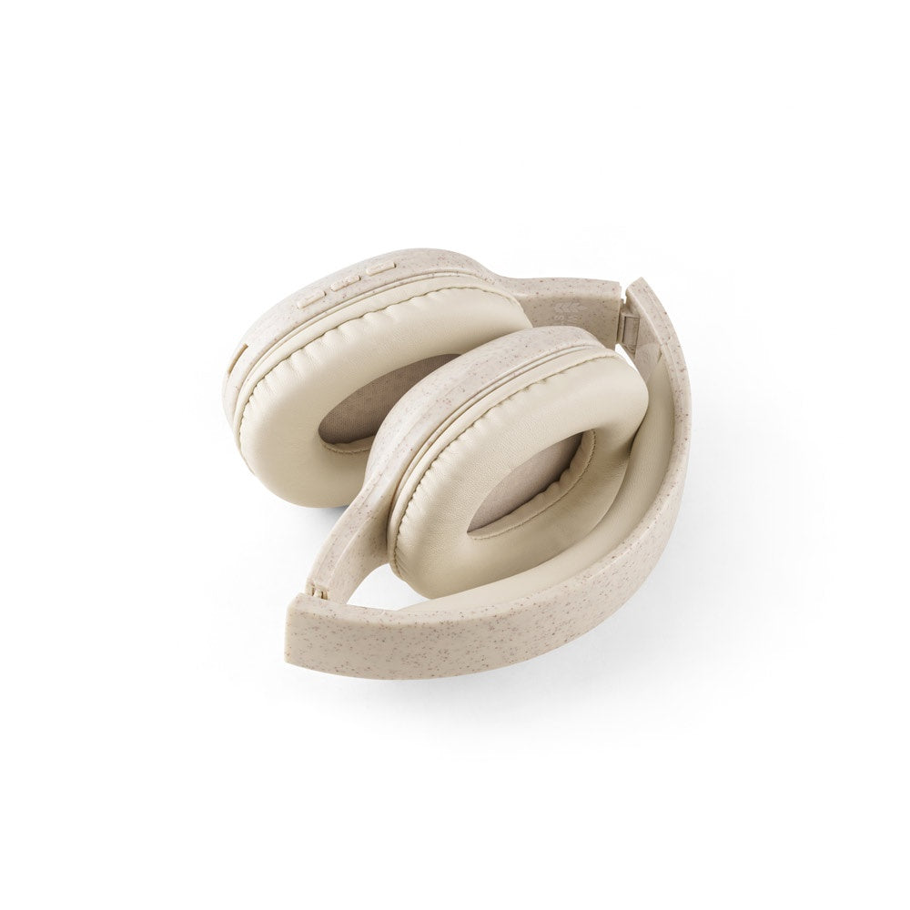 FEYNMAN promotional headphones in natural (detail view) with custom logo branding
