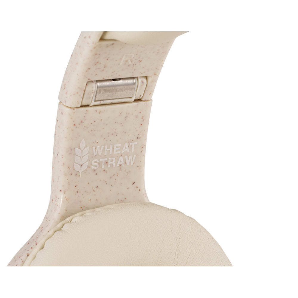 FEYNMAN promotional headphones in natural (detail view) with custom logo branding