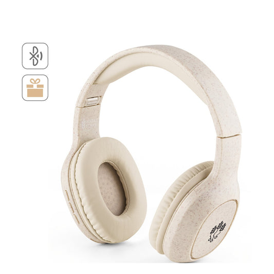 FEYNMAN promotional headphones (complete set view) with custom logo branding