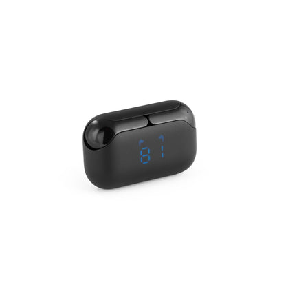 VIBE promotional headphones in black (detail view) with custom logo branding