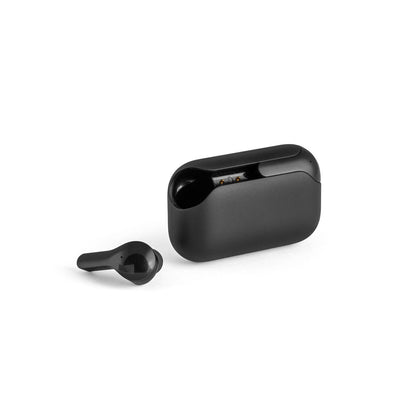 VIBE promotional headphones in black (detail view) with custom logo branding