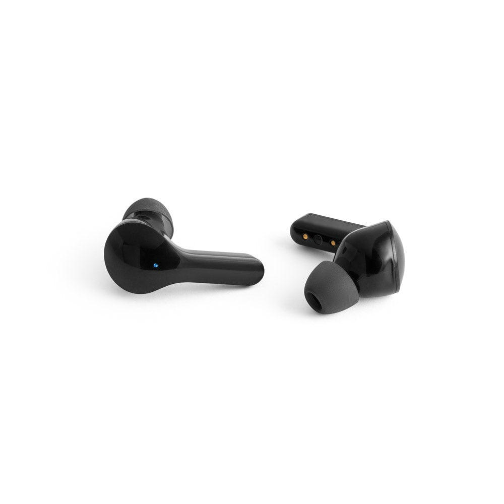 VIBE promotional headphones in black with custom logo branding