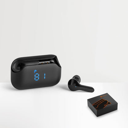 VIBE promotional headphones (complete set view) with custom logo branding