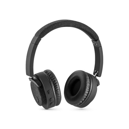 BEATDRUM promotional headphones in dark grey (detail view) with custom logo branding