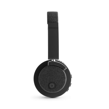 BEATDRUM promotional headphones in dark grey with custom logo branding