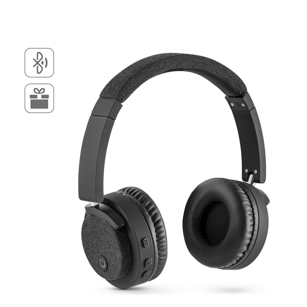 BEATDRUM promotional headphones (complete set view) with custom logo branding