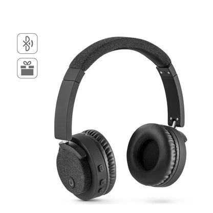 BEATDRUM promotional headphones (complete set view) with custom logo branding