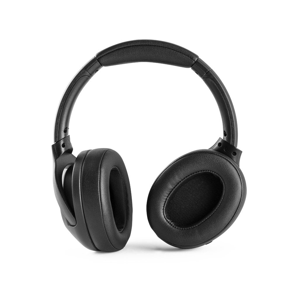 MELODY promotional headphones in black (detail view) with custom logo branding