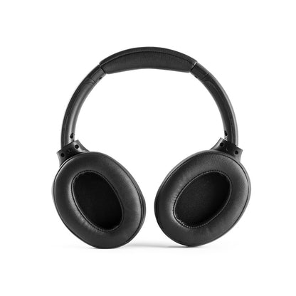 MELODY promotional headphones in black (detail view) with custom logo branding