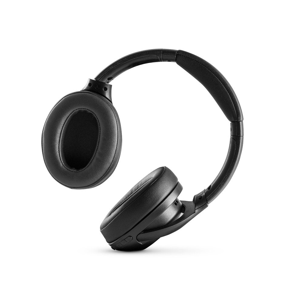 MELODY promotional headphones in black with custom logo branding