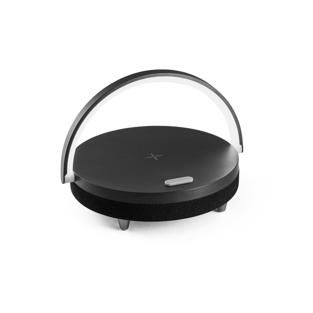 BLASTY promotional speaker in black (detail view) with custom logo branding