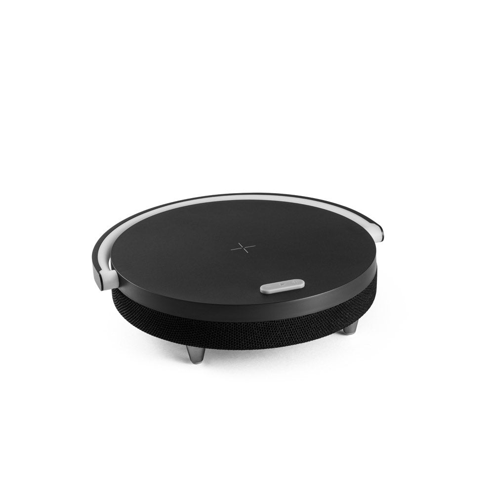 BLASTY promotional speaker in black (detail view) with custom logo branding