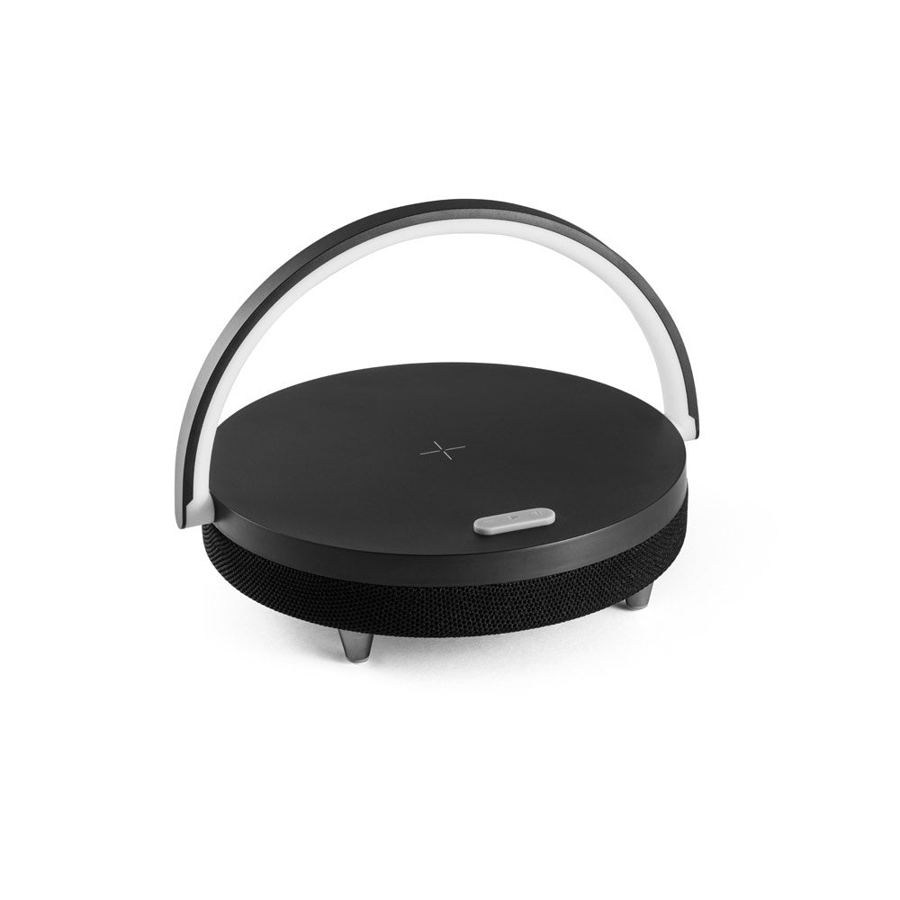 BLASTY promotional speaker in black with custom logo branding