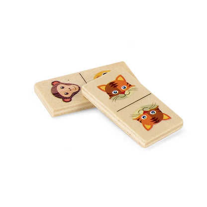 DOMIN promotional game in light natural (detail view) with custom logo branding