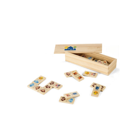 DOMIN promotional game (complete set view) with custom logo branding