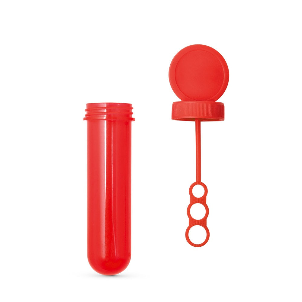 BUBBLY promotional game in red (detail view) with custom logo branding