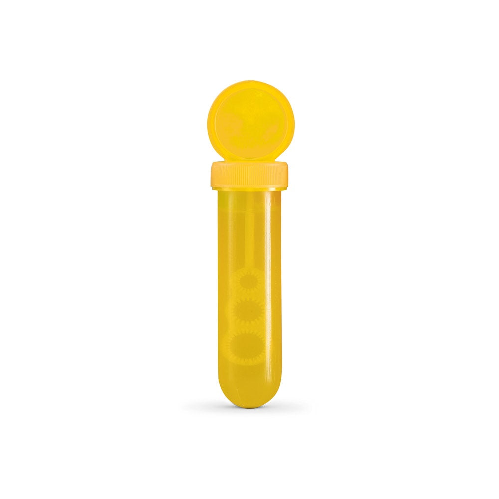 BUBBLY promotional game in yellow (detail view) with custom logo branding