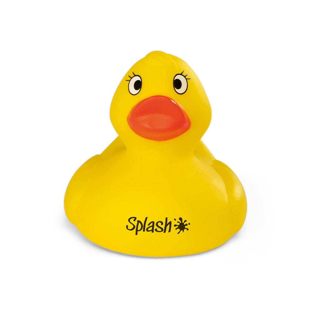 DUCK promotional game in yellow with custom logo branding