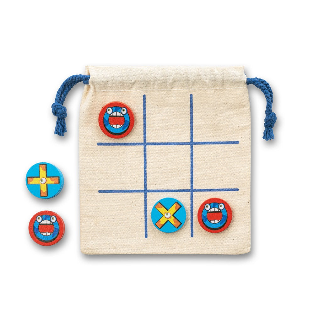 CROSSES promotional game in light natural (detail view) with custom logo branding