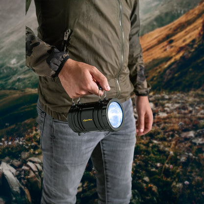 OLYMPOS promotional camping item in black (detail view) with custom logo branding