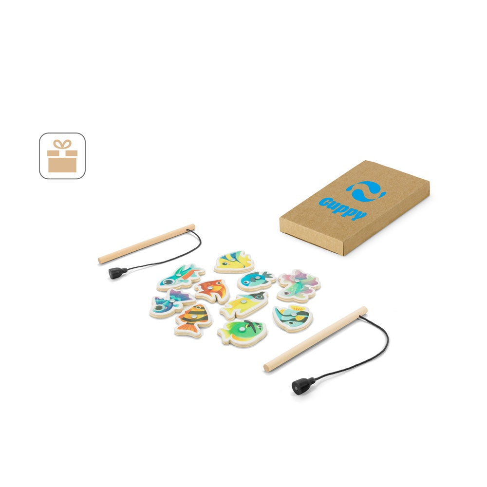 FISHY promotional game (complete set view) with custom logo branding