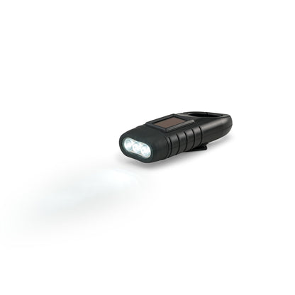 SOLARKY promotional camping item in black (detail view) with custom logo branding