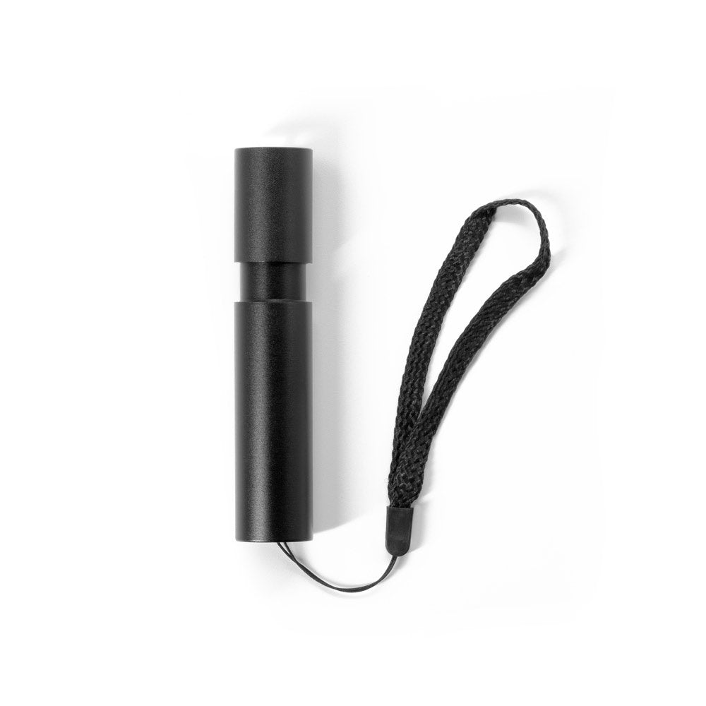 BRUCE promotional camping item in black (detail view) with custom logo branding