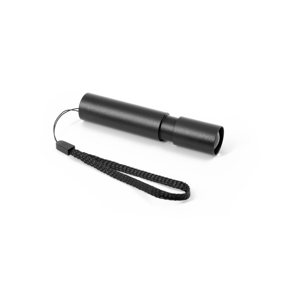 BRUCE promotional camping item in black (detail view) with custom logo branding