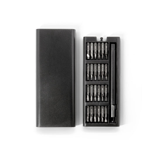 ATOM promotional multi-tool in black (detail view) with custom logo branding