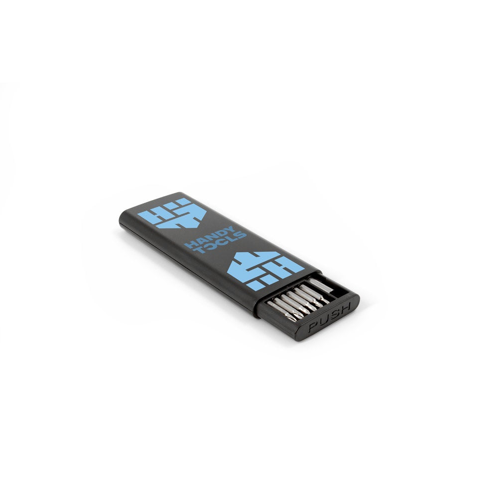 ATOM promotional multi-tool in black with custom logo branding