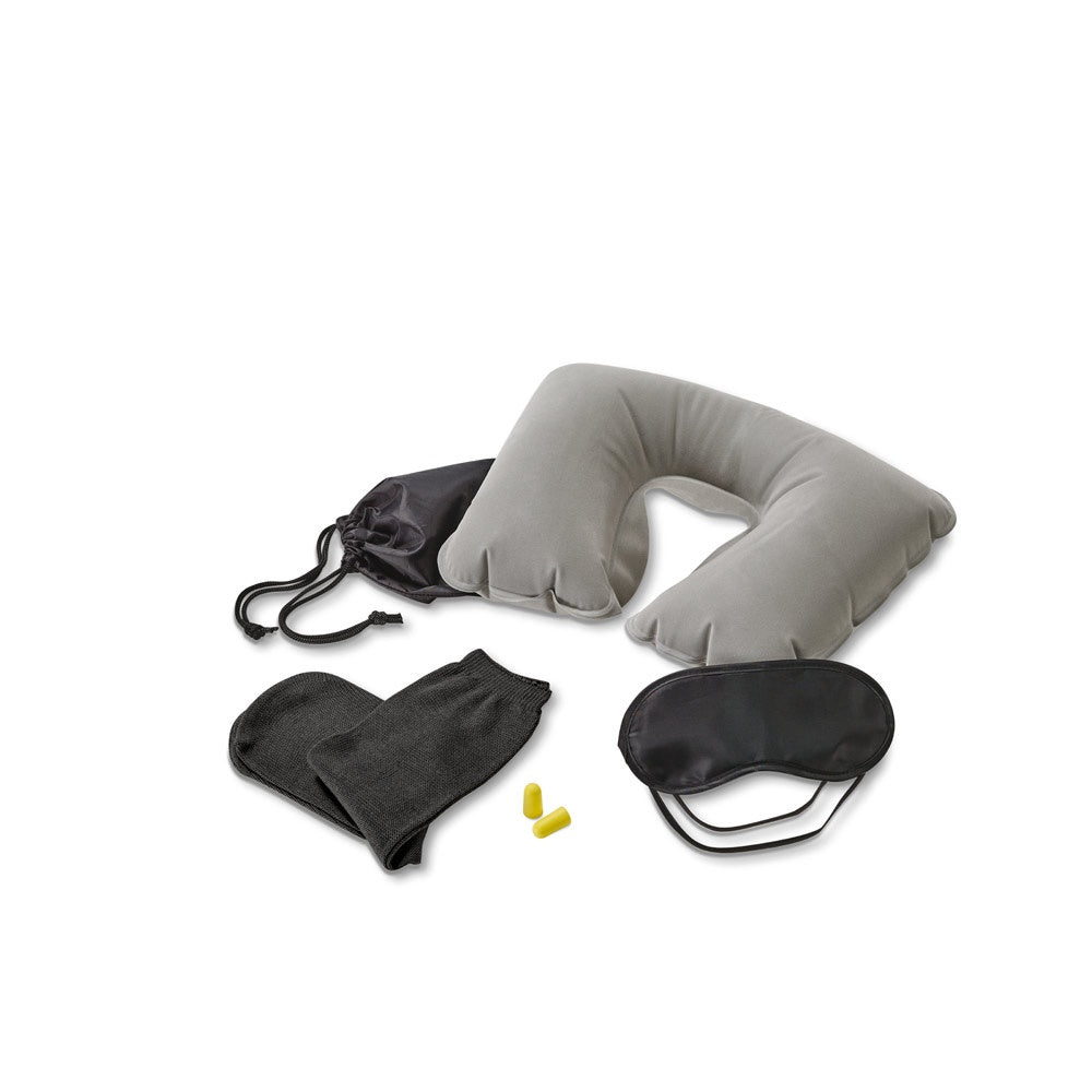 TRAVELX promotional travel accessory (complete set view) with custom logo branding
