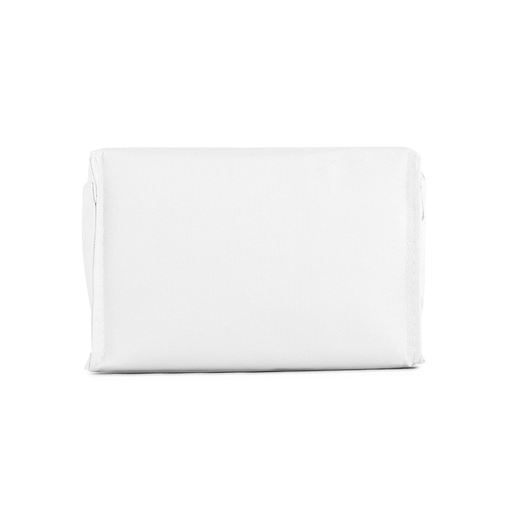 JEDDAH promotional cooler bag in white (detail view) with custom logo branding