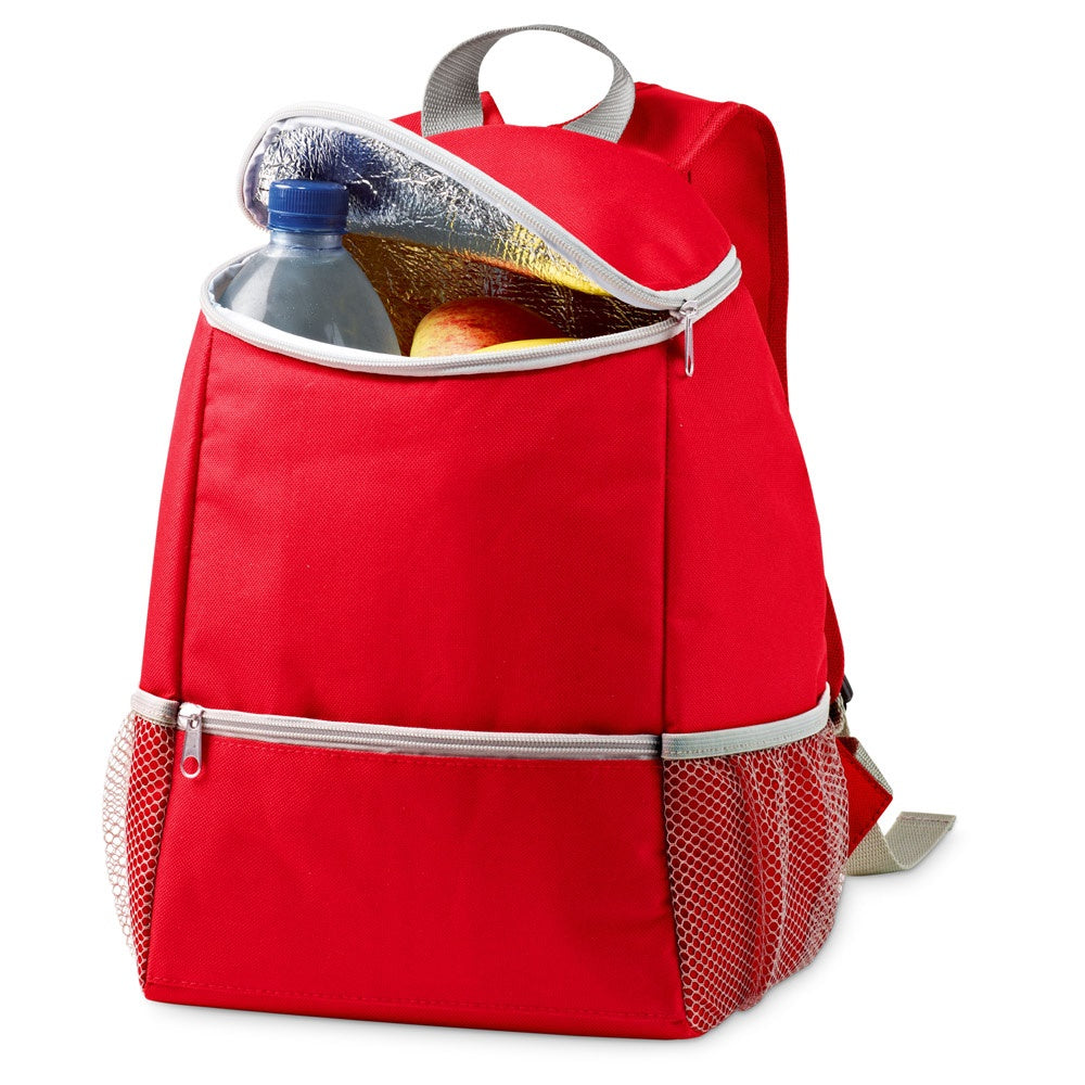 JAIPUR promotional cooler bag in red (detail view) with custom logo branding