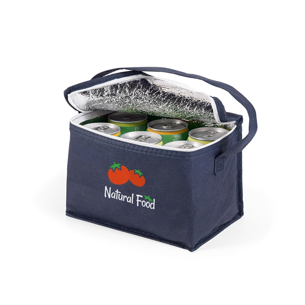 IZMIR promotional cooler bag in blue with custom logo branding