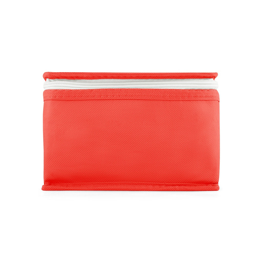 IZMIR promotional cooler bag in red (detail view) with custom logo branding