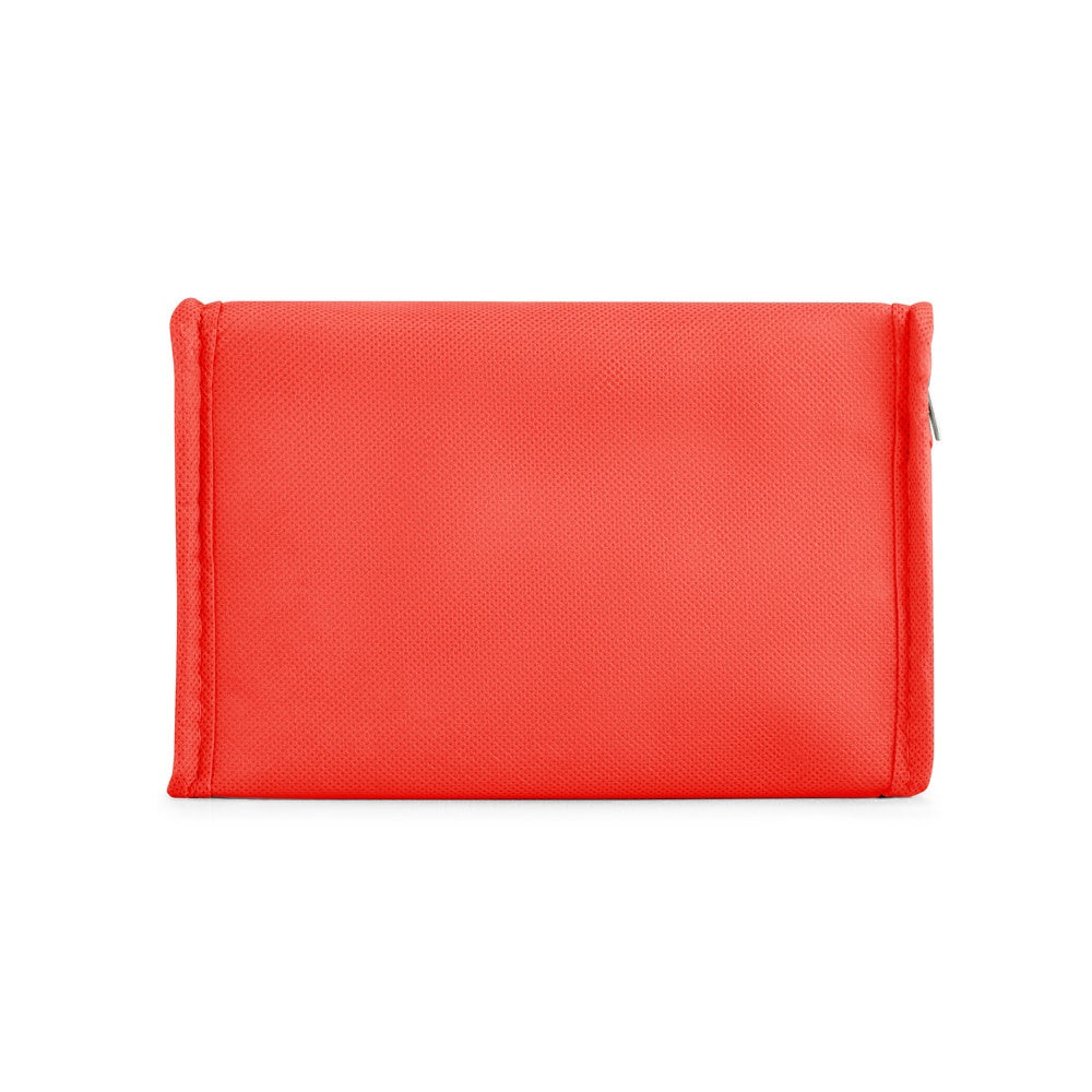 IZMIR promotional cooler bag in red (detail view) with custom logo branding
