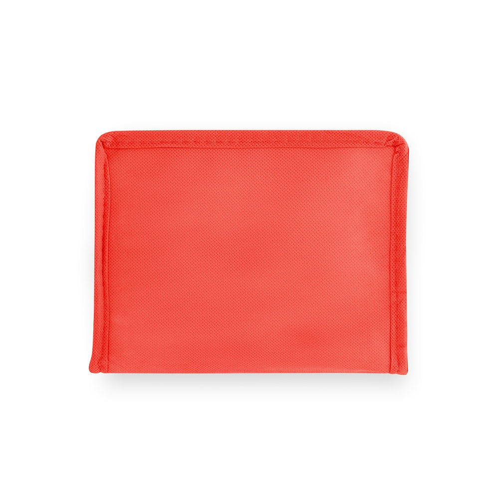 IZMIR promotional cooler bag in red (detail view) with custom logo branding