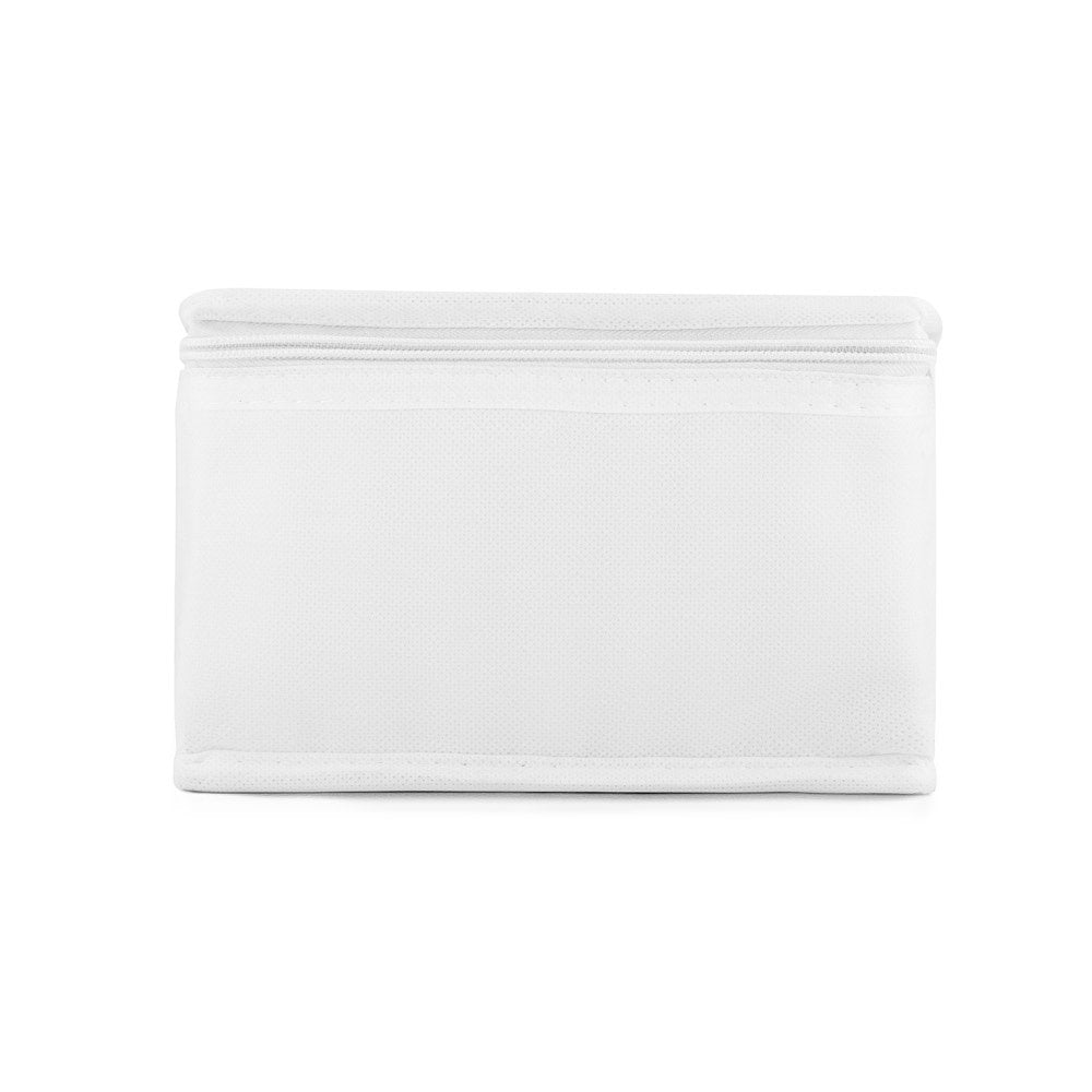 IZMIR promotional cooler bag in white (detail view) with custom logo branding