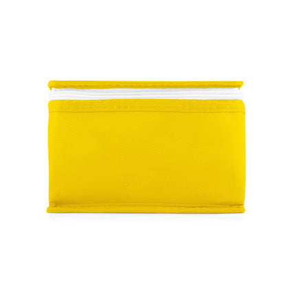 IZMIR promotional cooler bag in yellow (detail view) with custom logo branding